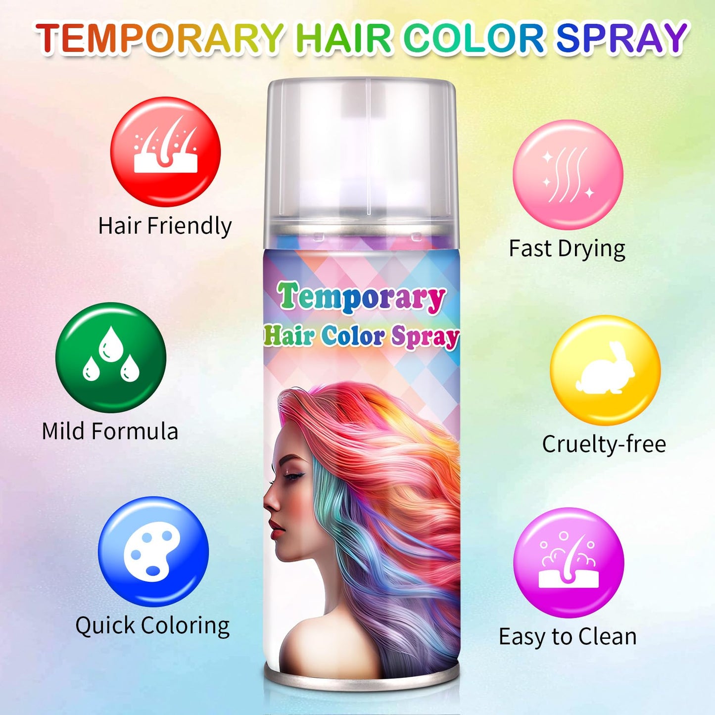LZXLUKGIR Purple Hair Color Spray Temporary,Instant Vivid Hair Dye that Washes out in 1 Wash for Halloween,Christmas,Cosplay Party,120ML (Purple）
