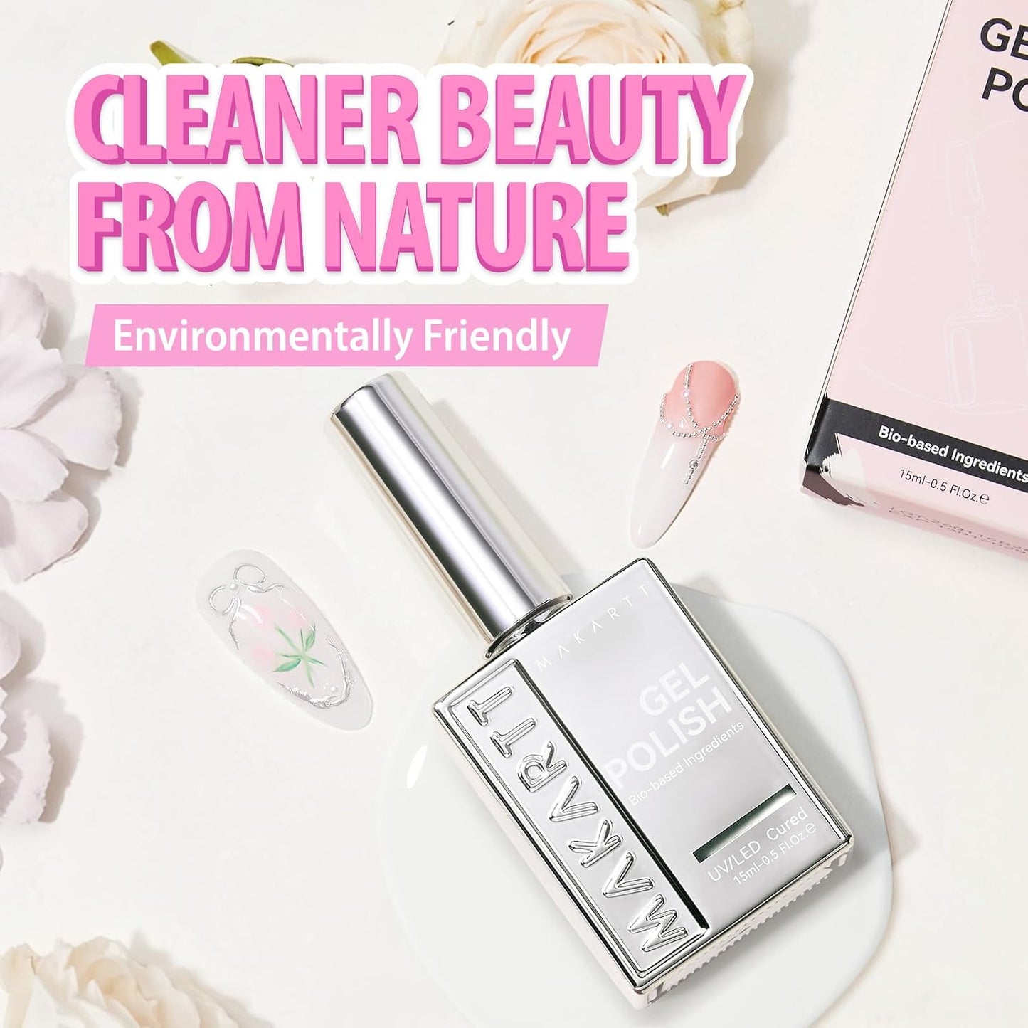 Milky White Gel Nail Polish - Hema-Free Neutral Jelly | 15ML Soak Off UV LED for DIY Home Manicure