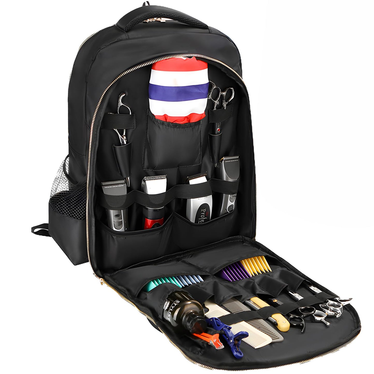 Barber Supplies Bag for Clippers & Supplies, Barber Travel Backpack for Men, Waterproof Barbers Accessories Case, Cordless Trimmer Holder for Clipper, Gift for Barbers