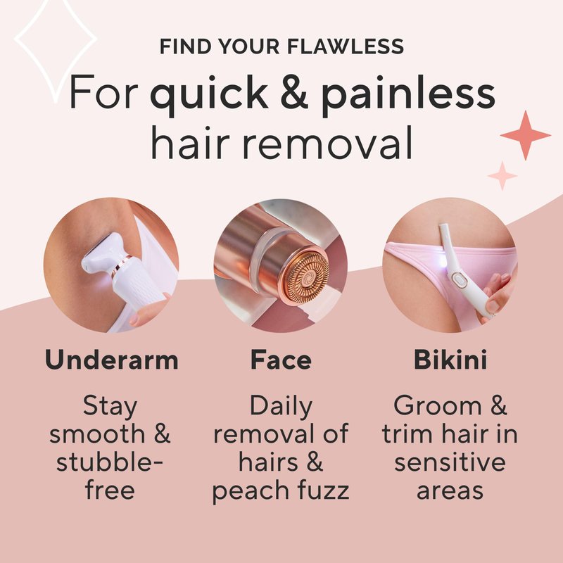 Finishing Touch Flawless Legs, Electric Razor for Women, Pivoting Head Leg Hair Remover with LED Light for Instant and Painless Leg Hair Removal