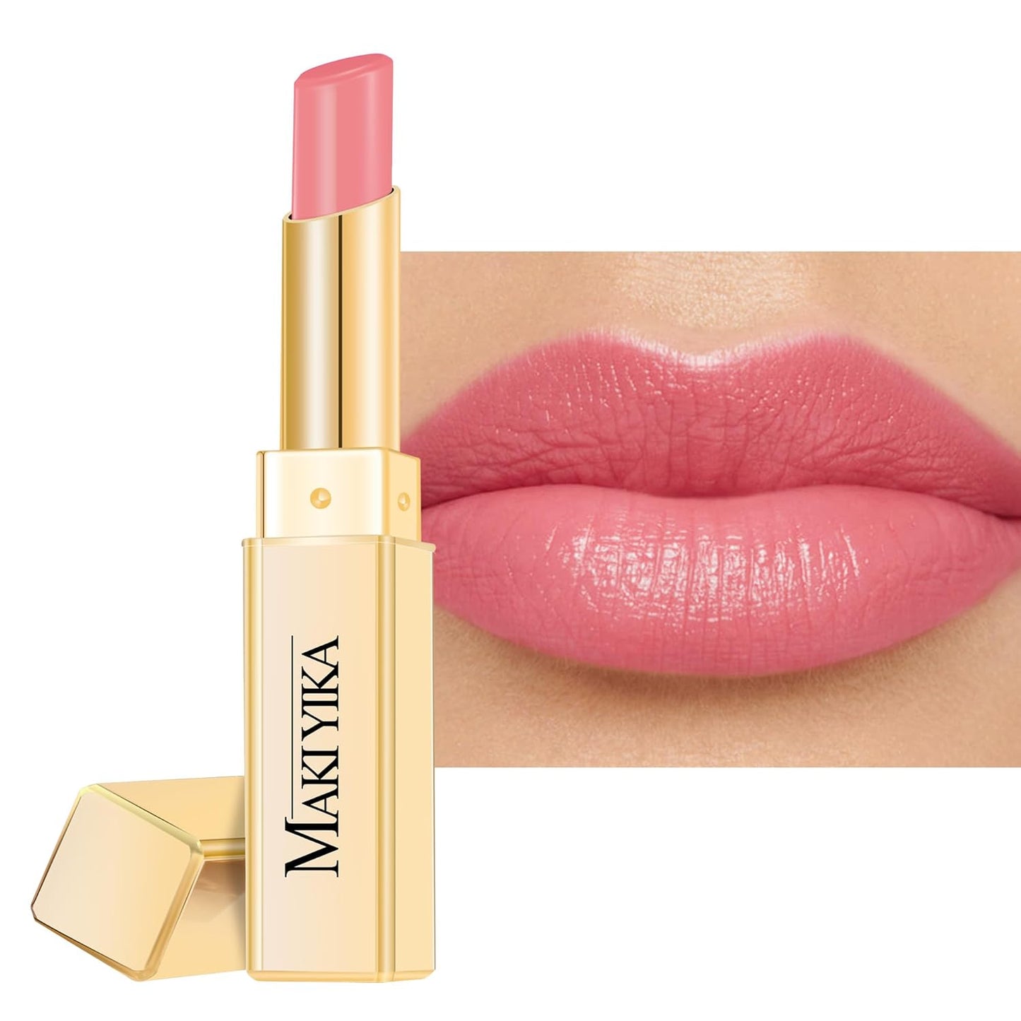 Moisture Nude Pink Lipstick - Hydrating Tinted Balm for Dry Lips | Sheer Glossy Finish, MA073 Bare Soul