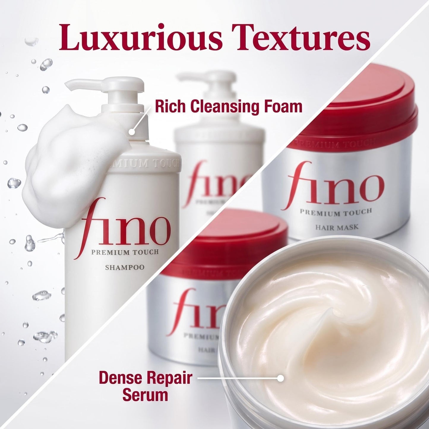 TJ SIGNATURE Fino Premium Touch Shampoo & Hair Mask Set, Royal Jelly Deep Repair & Intensive Hydrating Treatment for Frizzy, Dry, Damaged Hair, Anti-Breakage Japanese J-Beauty Bundle (550ml + 230g)