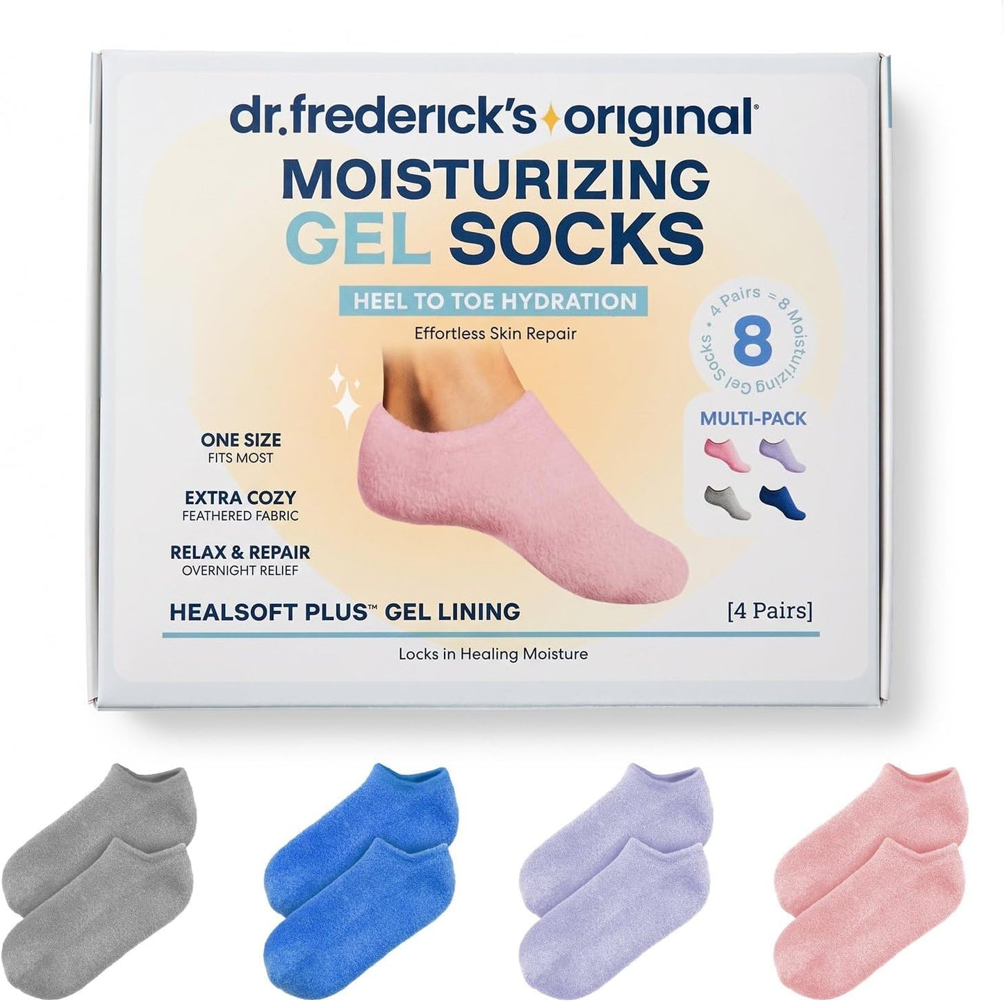 Moisturizing Gel Socks for Men & Women - Dry Feet & Cracked Heel Treatment | Full Foot Gel Lining with Mango Butter, Shea Butter, Jojoba & Coconut Oil (Large - Obsidian Oasis)