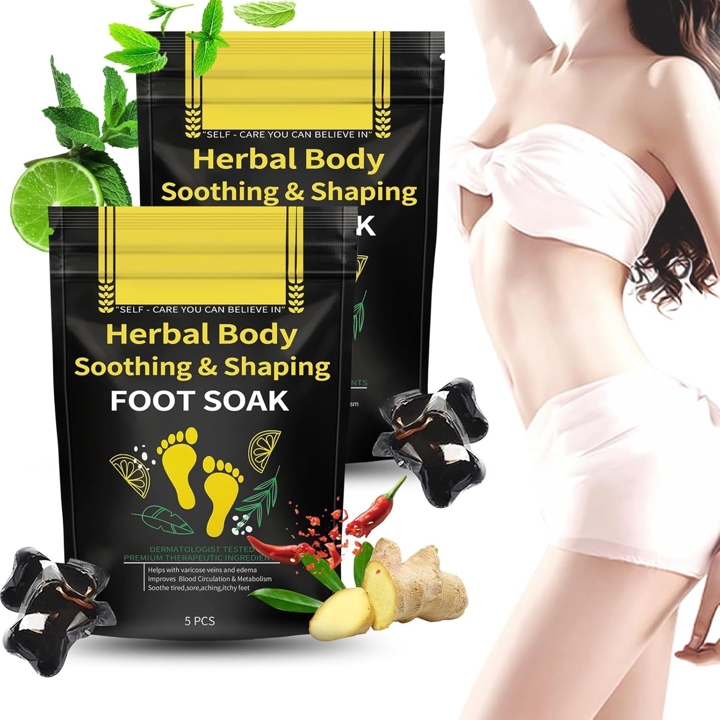 Detox Foot Soak Beads - Herbal Cleansing for Men & Women | 10 PCS Relaxing Foot Soak Beads