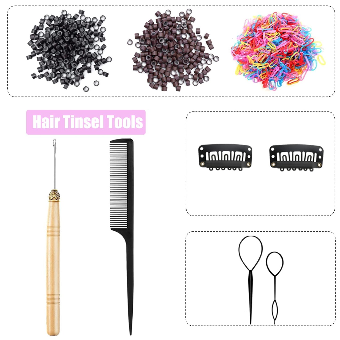 Hair Tinsel Kit - 6000 Strands of 48-Inch Glitter Extensions | Heat Resistant Fairy Hair Accessories for Women & Girls (14 Colors)