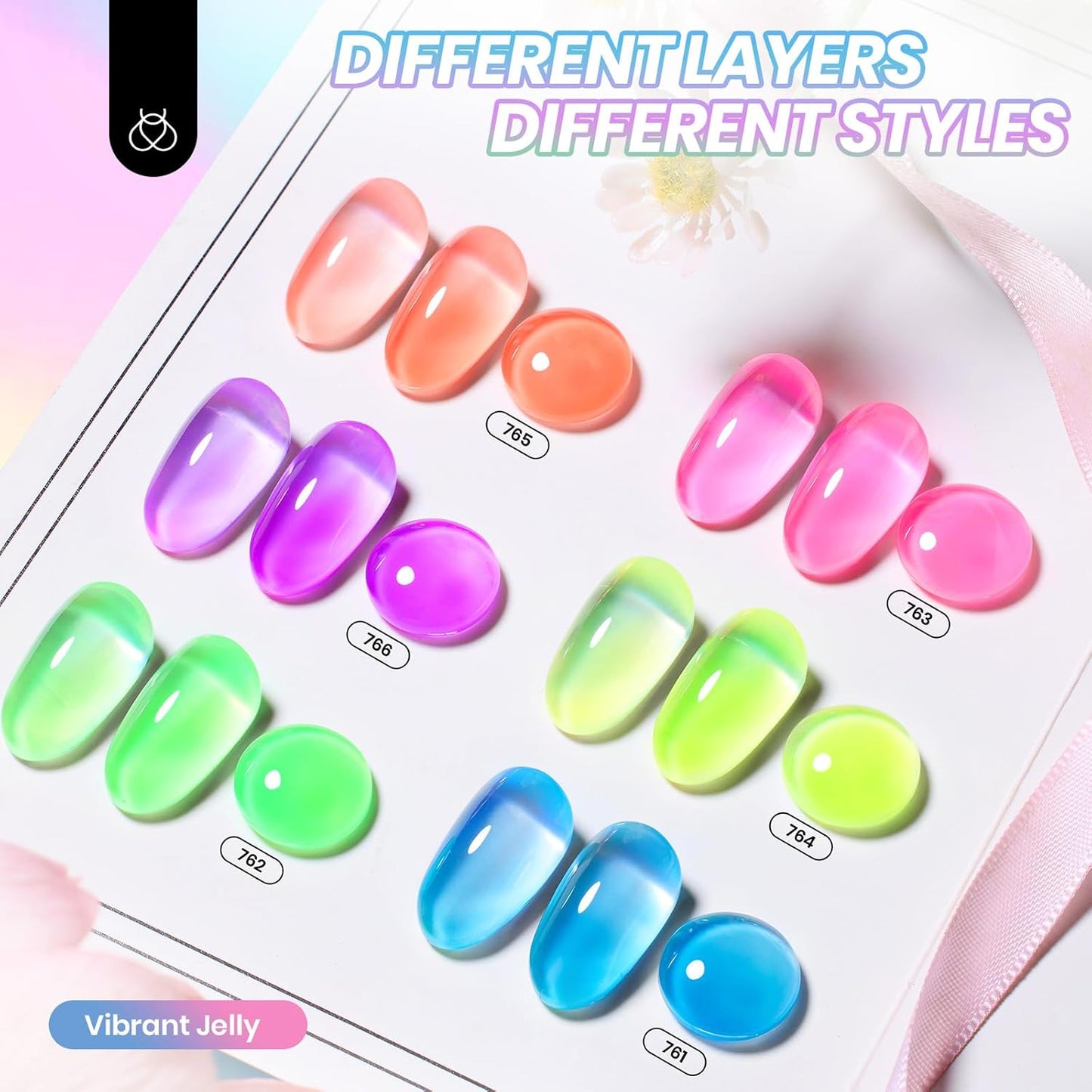 Neon Gel Nail Polish Set - 6 Vibrant Summer Colors | Sheer Translucent Effect for UV French Nail Art