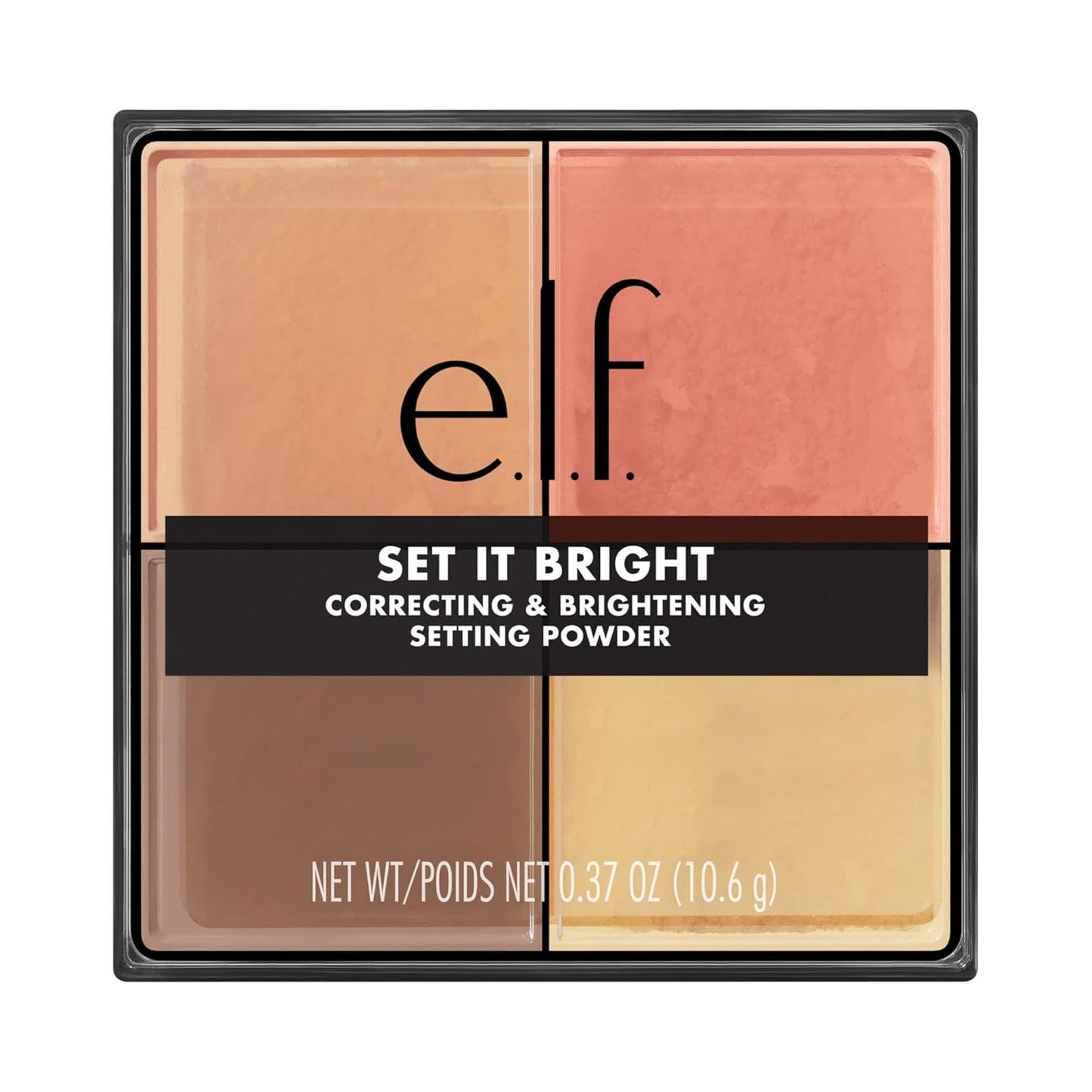 e.l.f. Brightening Loose Setting Powder Quad - Bakes, Blurs & Sets for Soft-Matte Radiance | Vegan, Medium-Tan