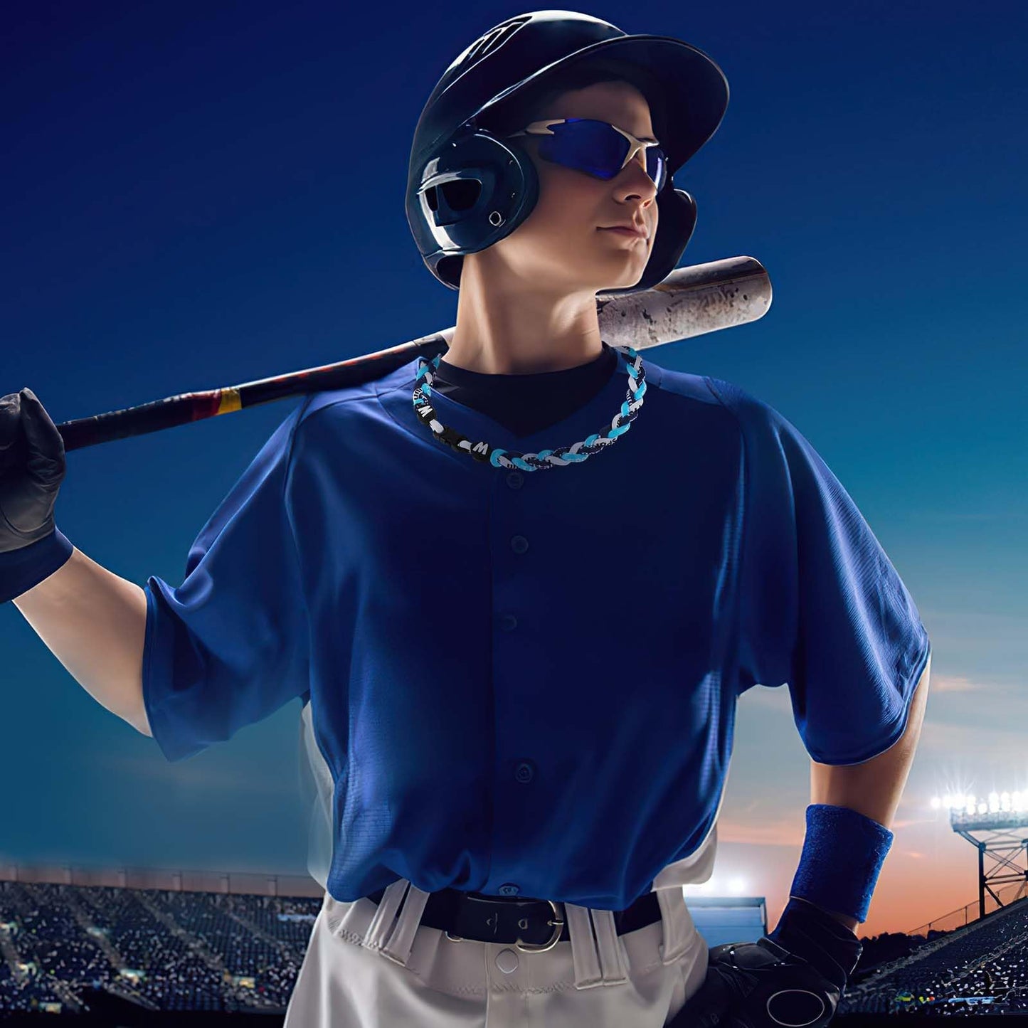 Willtok Premium 18inch Baseball Necklace w/Nylon Tri-Braided Rope Tornado Design