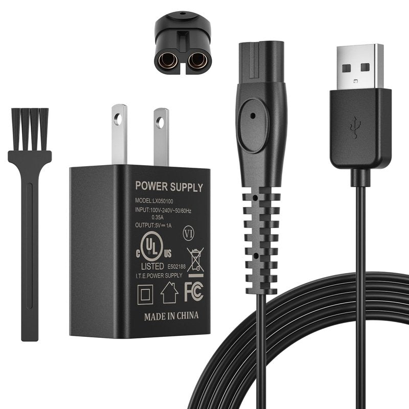 NFGEKT 5V Charger Fit for Philips Norelco OneBlade QP2724 MG5910, USB Charging Cord Fit for Wet & Dry Shavers & Trimmers, Compatible with Philips 2000 3000 7000 Series QP2834 MG7910 MG9510 Shavers