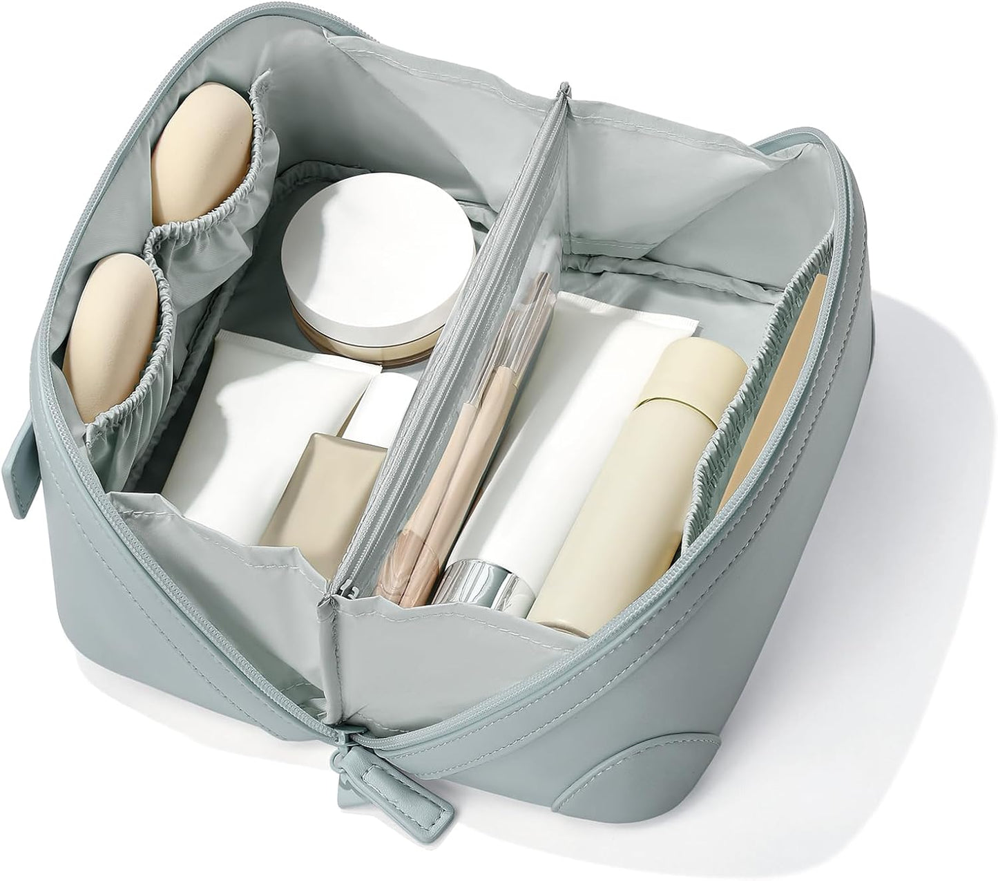 Travel Makeup Bag for Women - Large Capacity Waterproof PU Leather Cosmetic Organizer | Ideal for Business Trips & Daily Use
