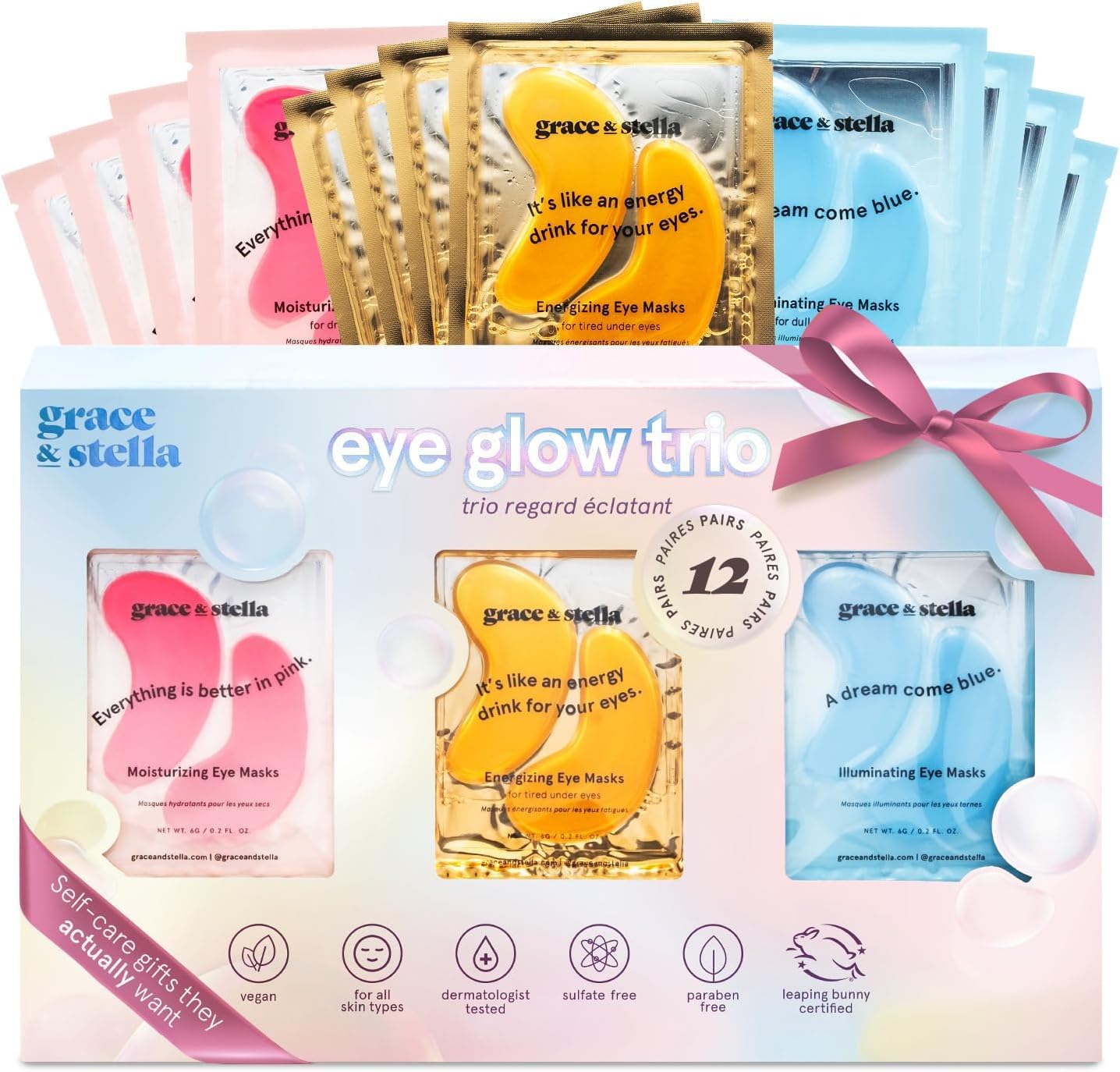 Under Eye Mask for Dark Circles & Puffy Eyes - Vegan Gel Patches | 24 Pairs, Gold