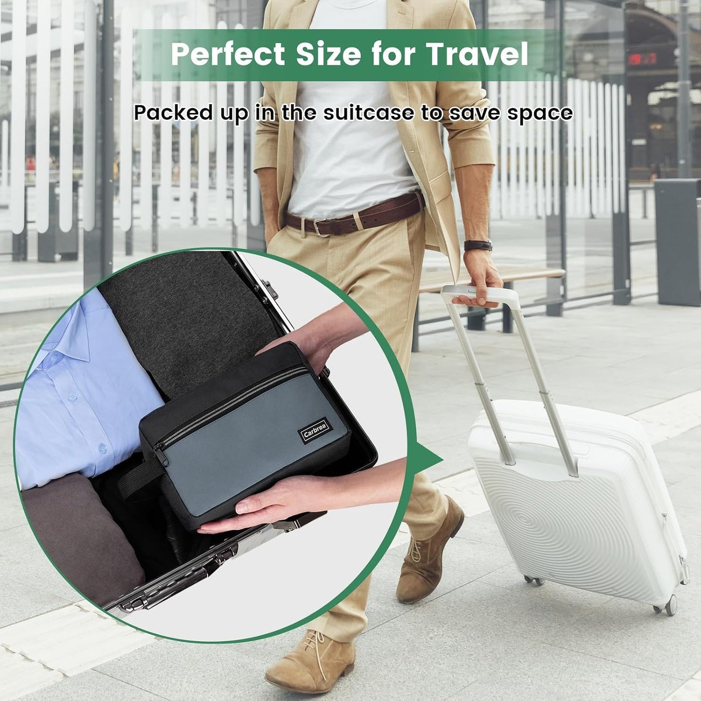Travel Toiletry Bag - Compact Organizer for Cosmetics, Accessories & Gifts - Black