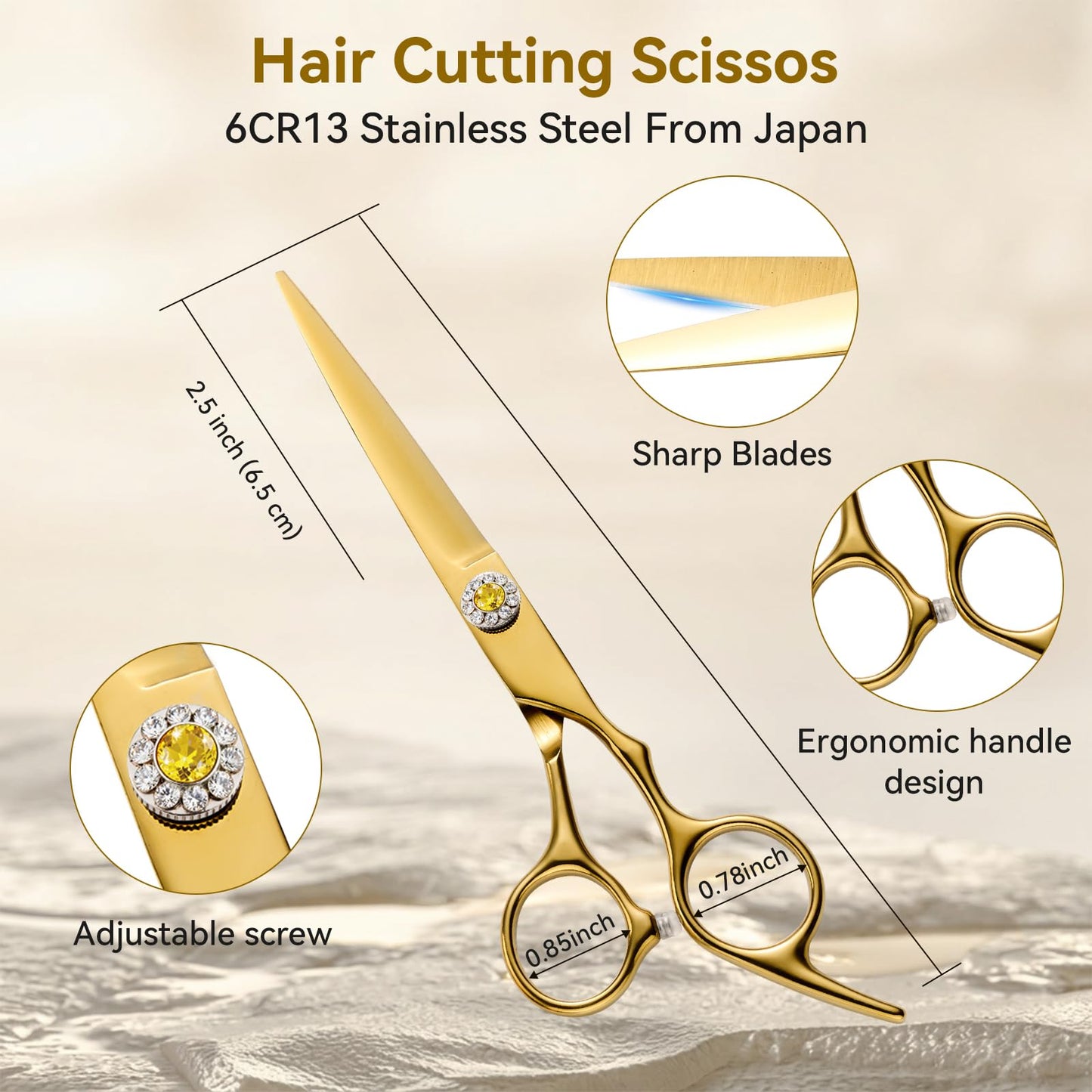 21Pcs 440C Hair Cutting Scissors Kit, Barber Shears & Thinning Scissors Set