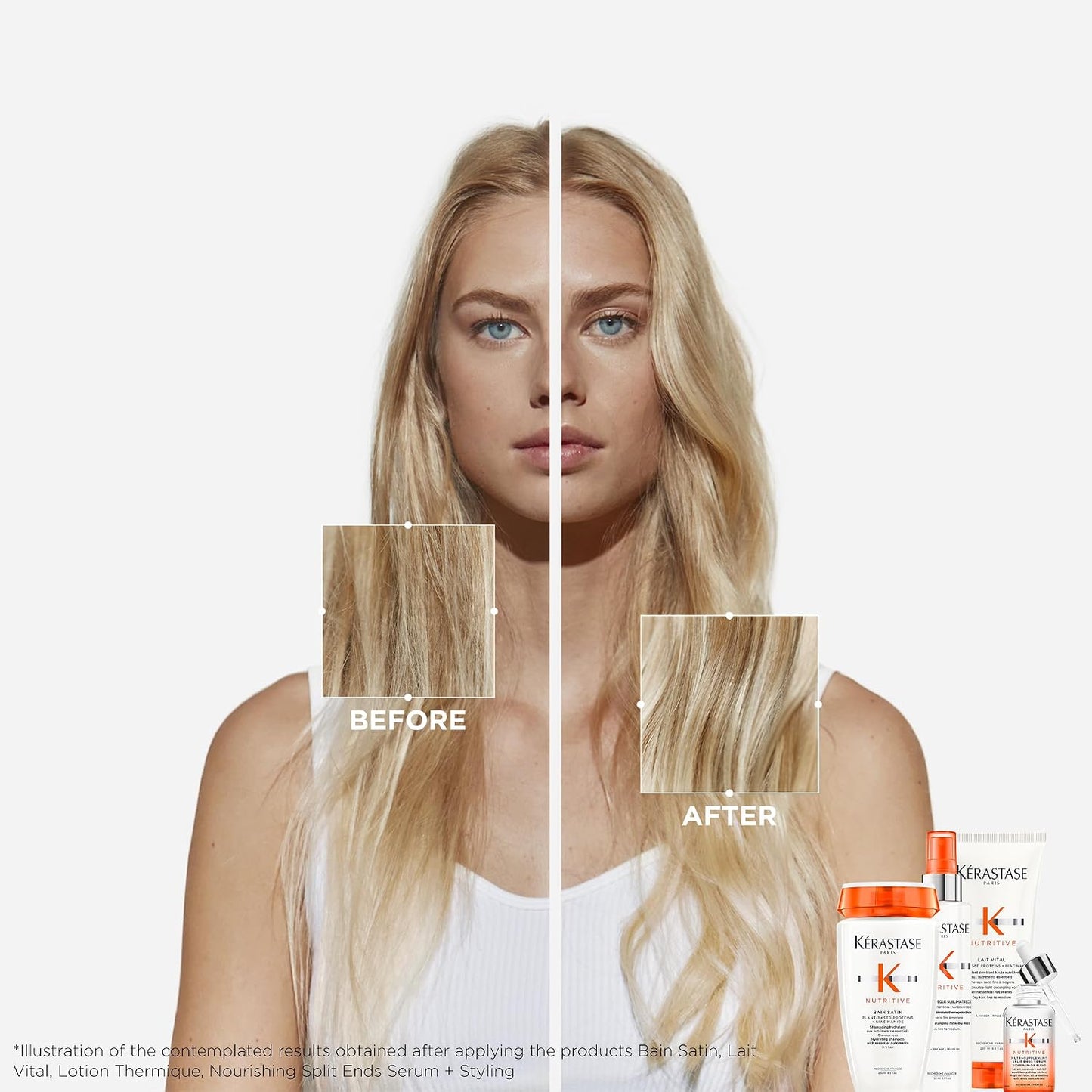 Kerastase Nutritive Bain Satin Shampoo - Gentle Cleanser & Moisture Replenisher for Soft, Shiny Hair | Plant-Based Proteins & Niacinamide | Ideal for Fine to Medium Dry Hair