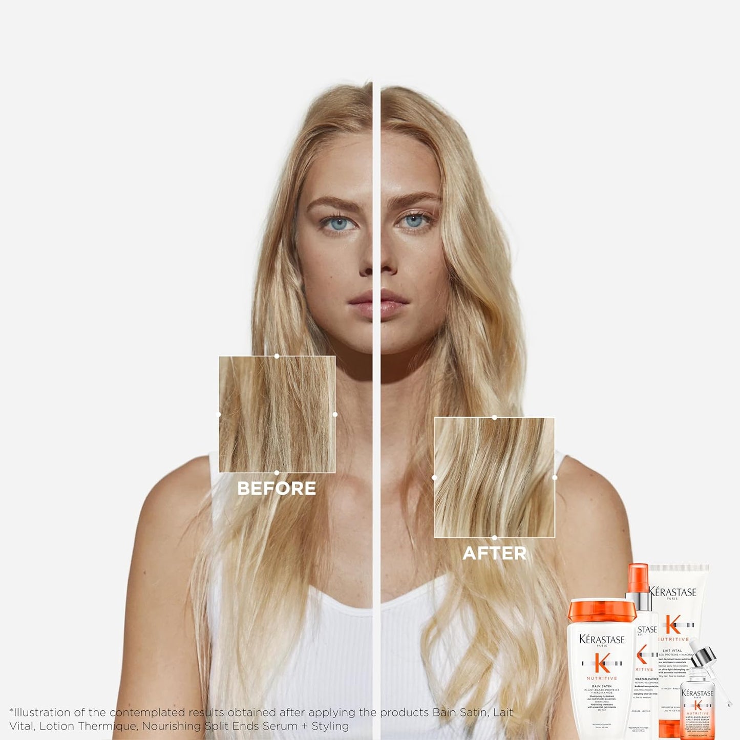 Kerastase Nutritive Bain Satin Shampoo - Gently Cleanses & Hydrates | Plant-Based Proteins & Niacinamide | For Fine to Medium Dry Hair