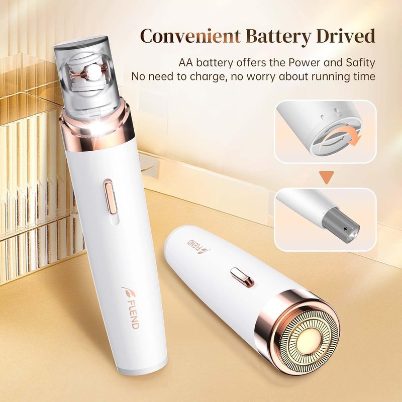 Epilator for Women, 2-in-1 Facial Hair Removal Epilator, Painless Designed Hair Remover with Built-in LED Light for Precision, Smooth Glide Hair Remover for Women Face Lips Chin Peach Fuzz