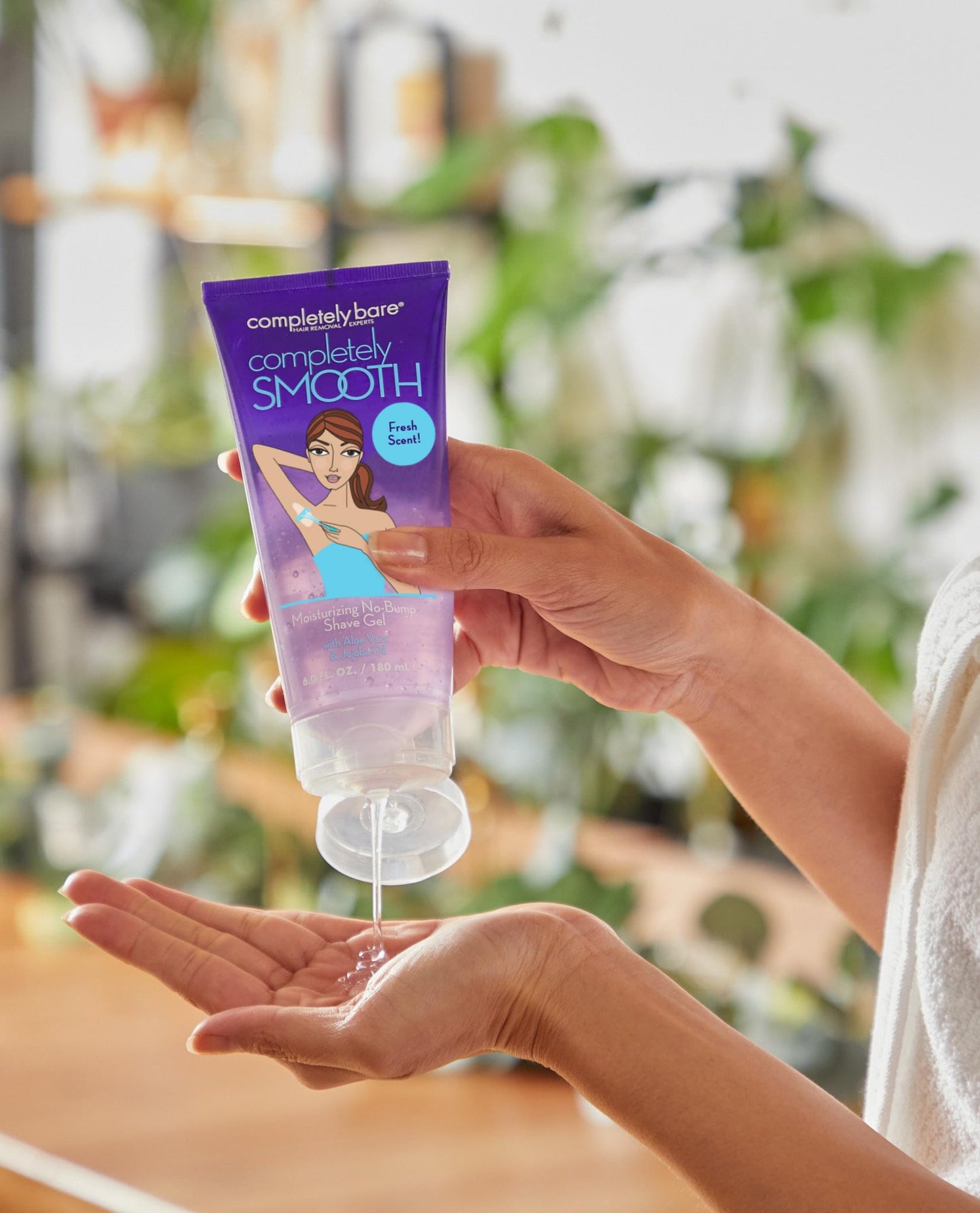 completely bare completely SMOOTH | Moisturizing No-Bump Shave Gel | Aloe Vera | Jojoba Oil | 6 FL OZ