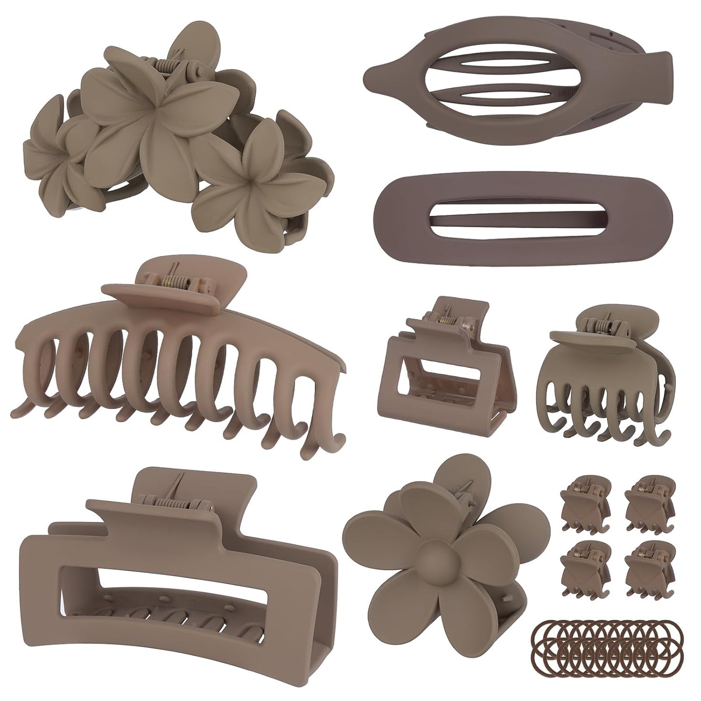 Hair Clips for Women - Non-Slip Strong Hold Jaw Claw Clips Set | 12-Pack for Thin, Thick & Curly Hair (Black)