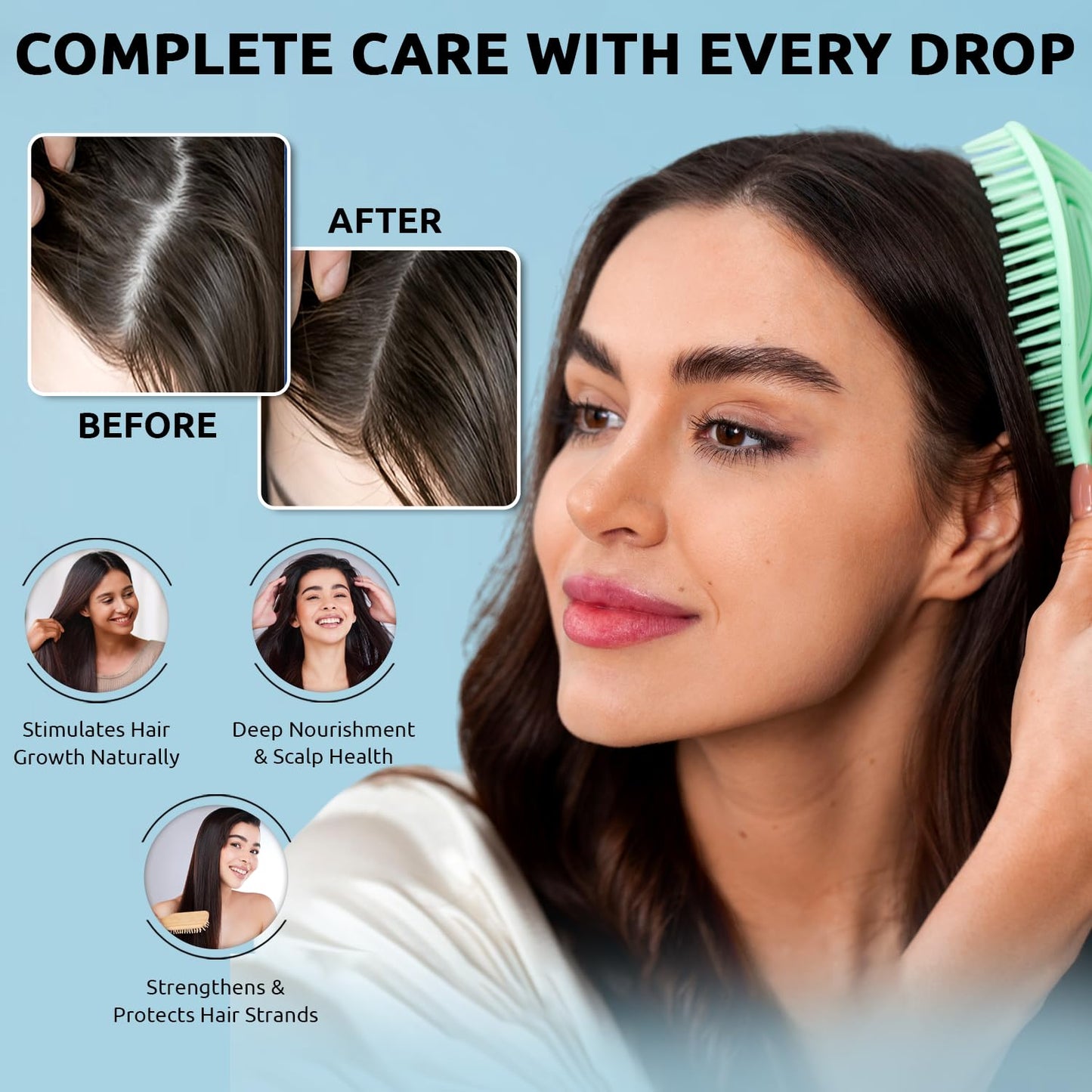 iNats 100% Pure Rosemary Oil for Hair Growth (5 fl oz) - Cold Pressed & Natural Infused w/Biotin, Jojoba & Castor Oils - Hair Oil Repairs Dry Damaged Hair, Strengthening, Healthier, Nourishing Hair