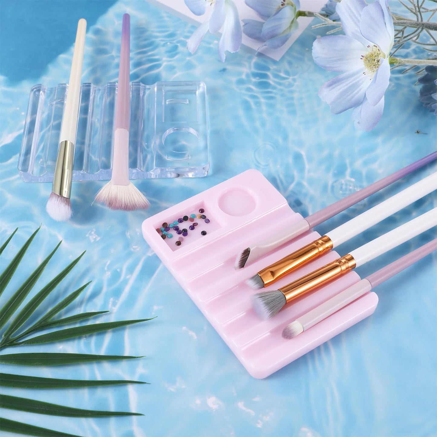 Gel Brush Holder, Clear Display Stand for Drawing Pens, Acrylic Nail Brush Holder, Nail Color Palette, Nail Art Pen Stand Organizer, Nail Gel Polish Brush Rest Manicure Tool