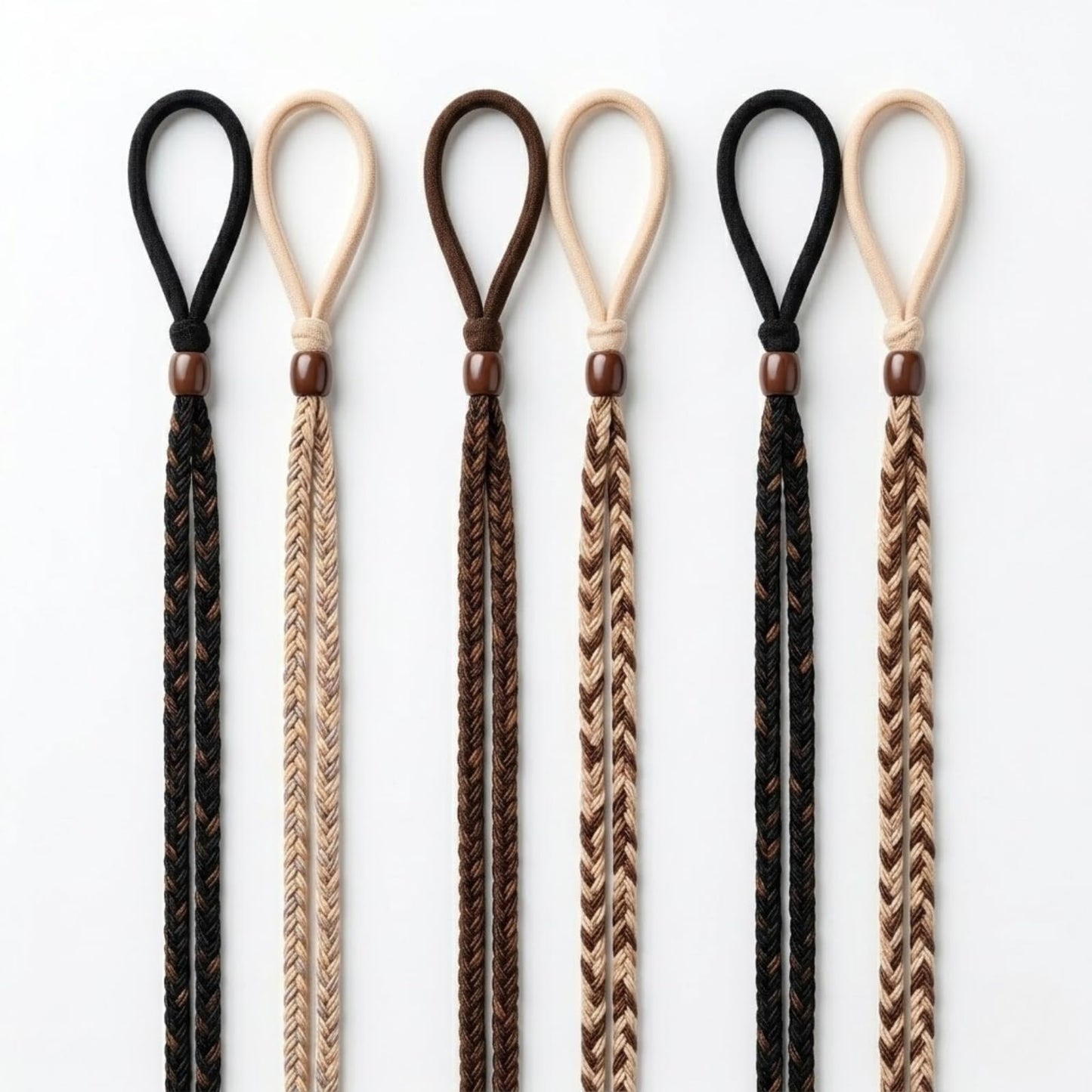 4 Pcs Spiral Braided Hair Ties for Sports,No Damage,Hair Bands for Gym, Yoga,Beach Activities,Non-Slip Elastic Ponytail Holders for Women Girls,17''