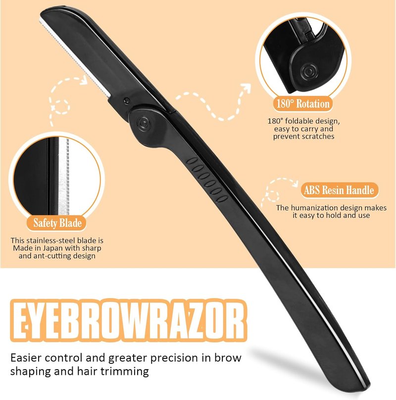 Professional Stainless Steel Tweezers and Nail Clippers Set - 9 Pcs Beauty Kit with Curved Scissors & Eyebrow Razor | Leather Travel Case