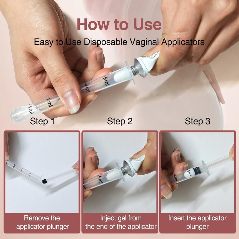 Dizzily 20 Pack Disposable Vaginal Cream Applicators - Fit OTC Gels, Lubes, Premarin, Estrace, Preseed or Creams Products - Comfortable Design, Individually Wrapped, Dosage Markings