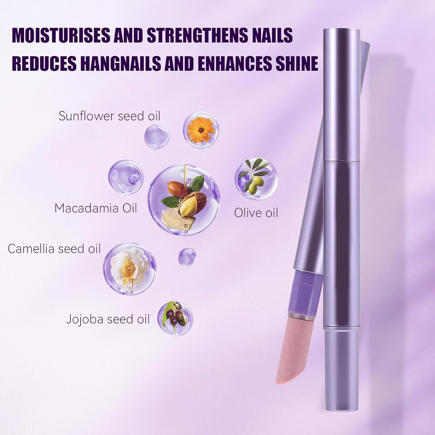 Cuticle Oil Pusher Pen - Nail Care Tool for Hangnails & Dry Nails | Moisturizing Cuticle Trimmer & Remover