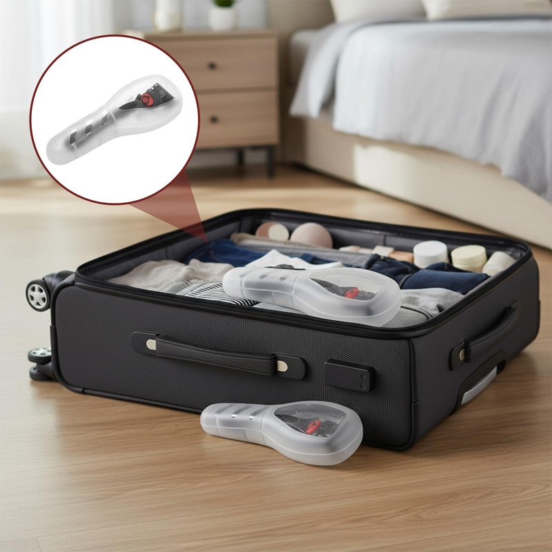 Tweruna 2 PCS Clear Razor Travel Case, Portable Transparent Manual Razor Cover, Universal Shaver Holder, PVC Material, Men's Travel Accessory