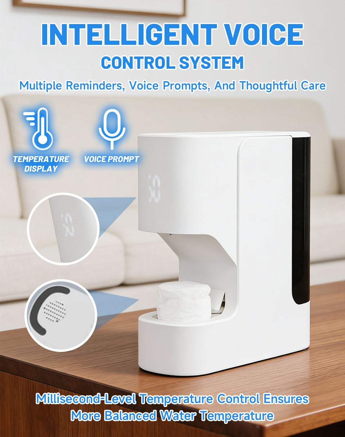 Automatic Hot Towel Dispenser | 5-Second Face Towel Warmer with Voice Alerts & 131°F Temperature Control - Includes 60 Disposable Towels