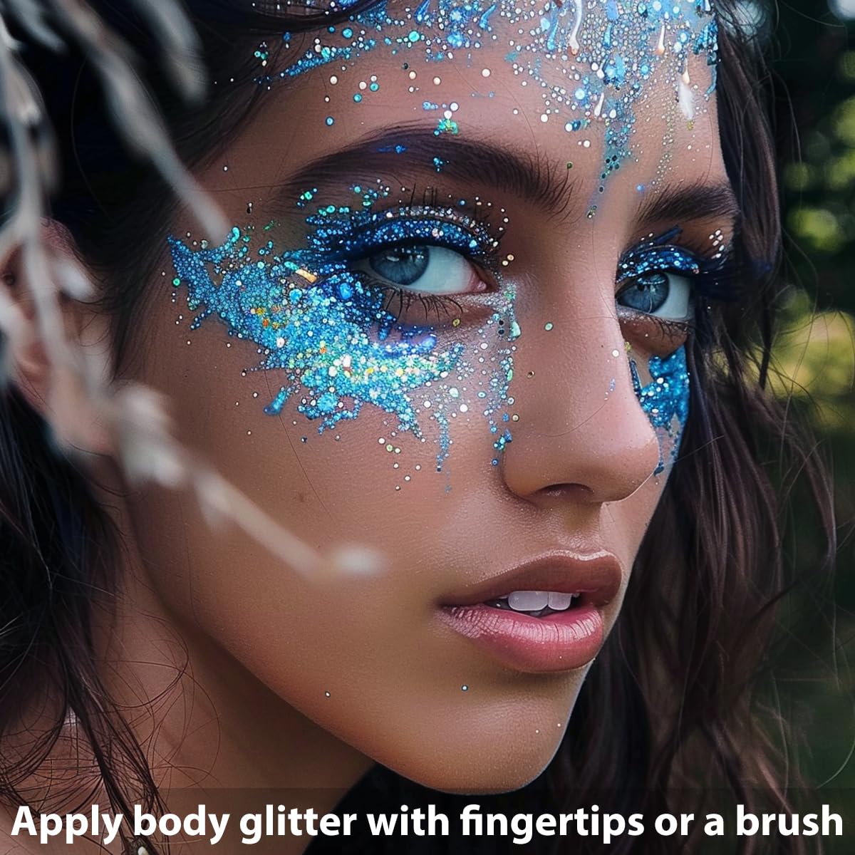 Mysense Blue Face Hair Body Glitter Stick,4th of July Accessories and Outfits for Women Girls Kids,USA Flag Makeup for Independence Day Memorial Day Veterans Day,Festival Rave Accessories