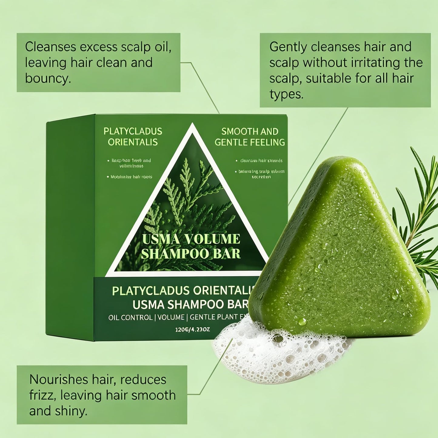 Htcpuo Korean Scalp Revival Bar, Rosemary Strengthening Shampoo Bar, Shampoo Nourishing Repair Damaged Hair, Moisturizing Scalp Care Natural Bar, Hydrating & Scalp-Friendly Herbal Care
