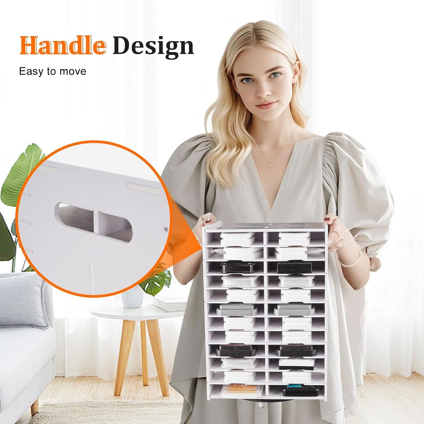 48 Slots Ink Pad Holder - Spinning Stamp Pad Storage Organizer for Craft Supplies