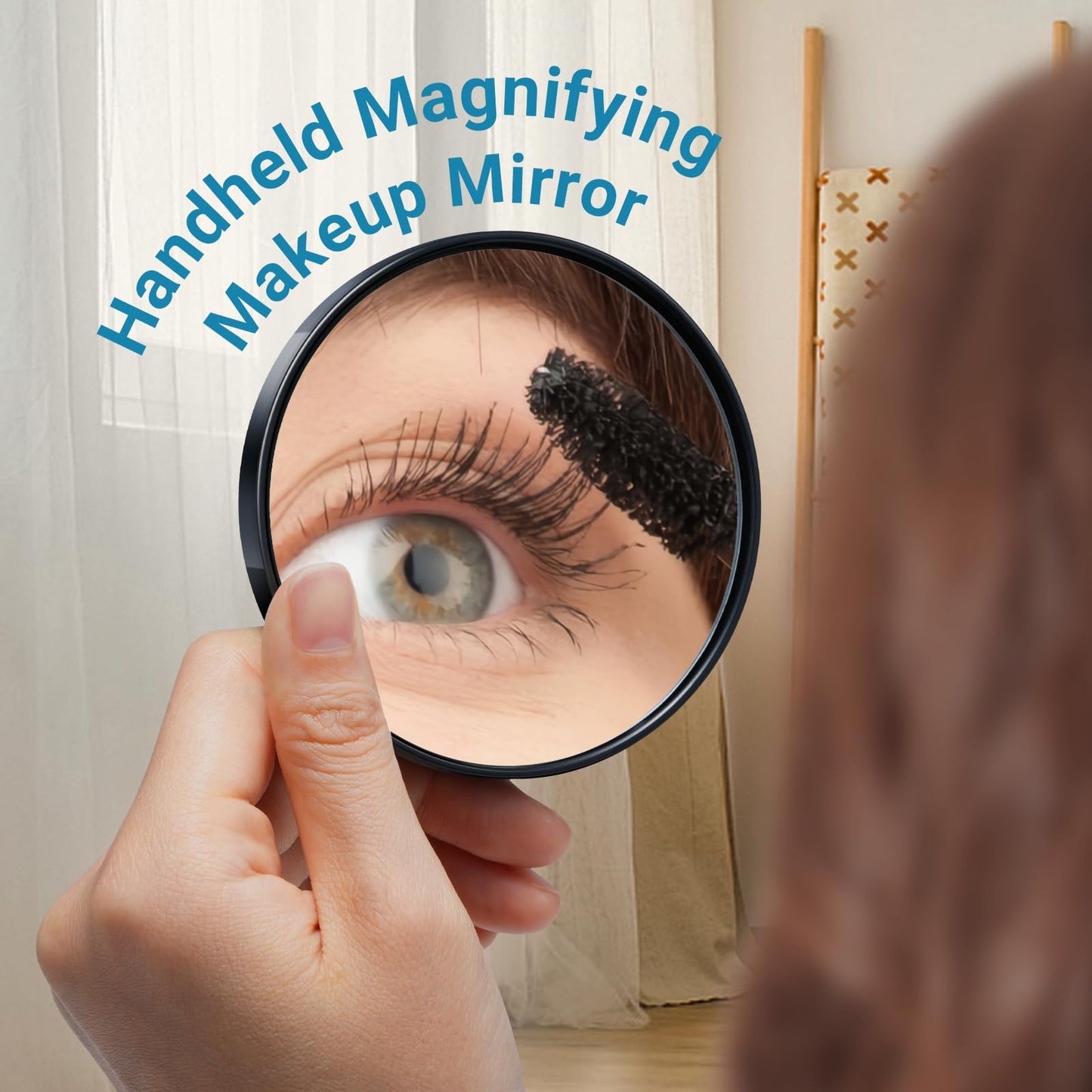 TsMADDTs 30X Magnifying Mirror and Tweezers Kit, Small Magnifying Makeup Mirror with Suction Cups for Shaving, Blackhead Blemish Removal, Compact for Travel, 3.5in