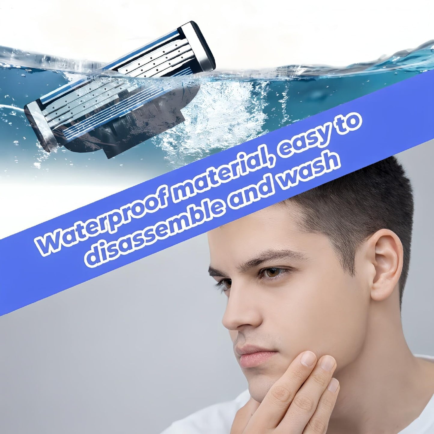 Razor Refills for Men, 24 Count Compatible With Mach3 Razor Blade Refills, Triple-layer Manual Compatible with Mach 3 Razor Blades Refills Pack