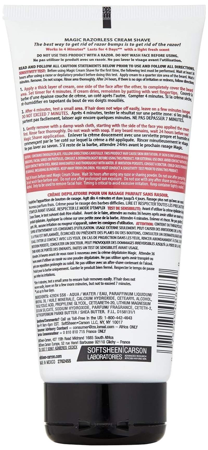 MAGIC Razorless Cream Shave Extra Strength, 6 Ounce, (Pack of 3)