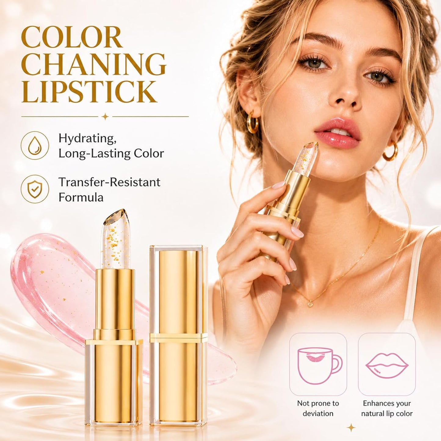 Color Changing Lipstick - PH Adjusting Hydrating Formula | Long Lasting Moisturizing Lip Gloss for Women