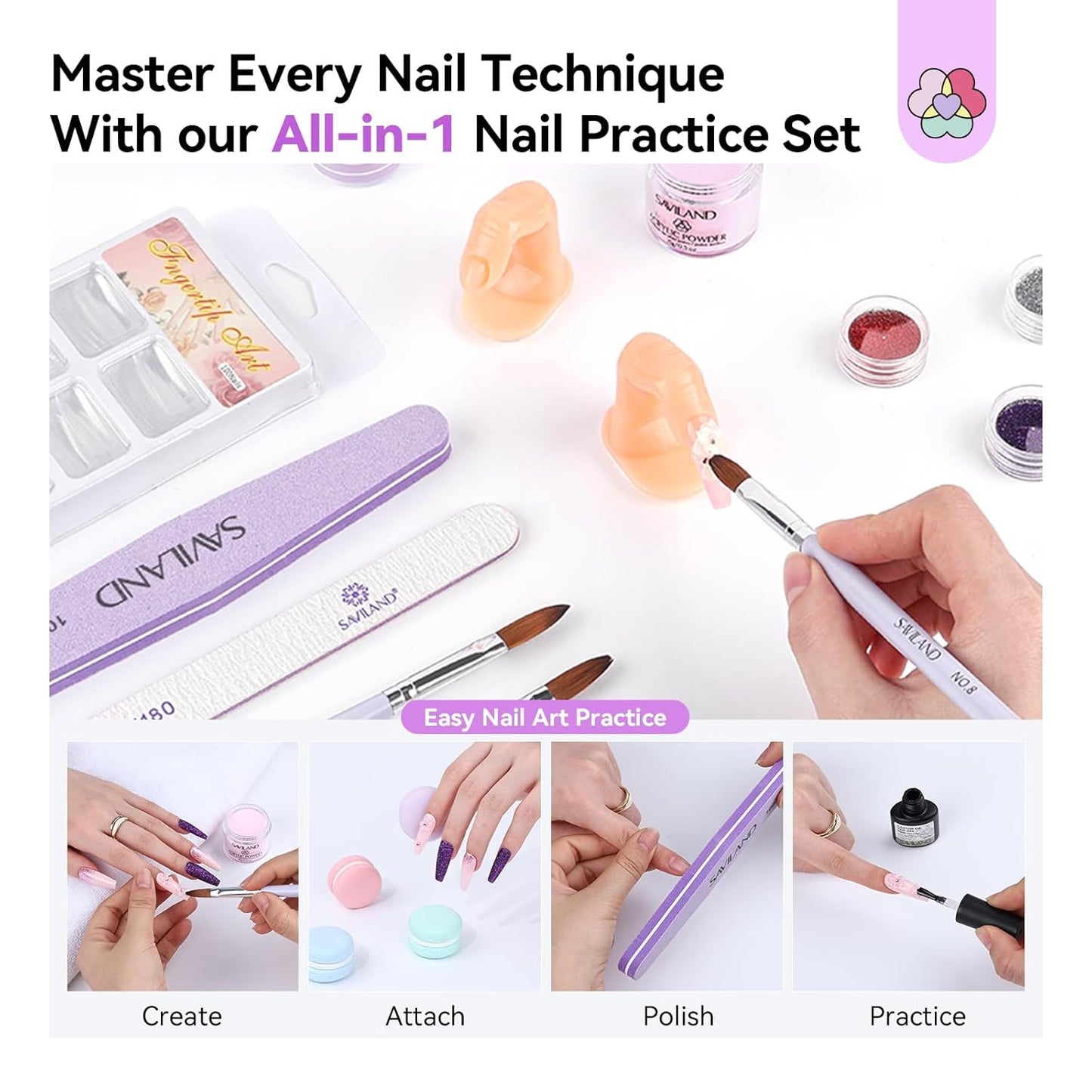 Acrylic Nail Kit - All-In-One Set with 88W Nail Lamp & Gel Polish | DIY Home Starter