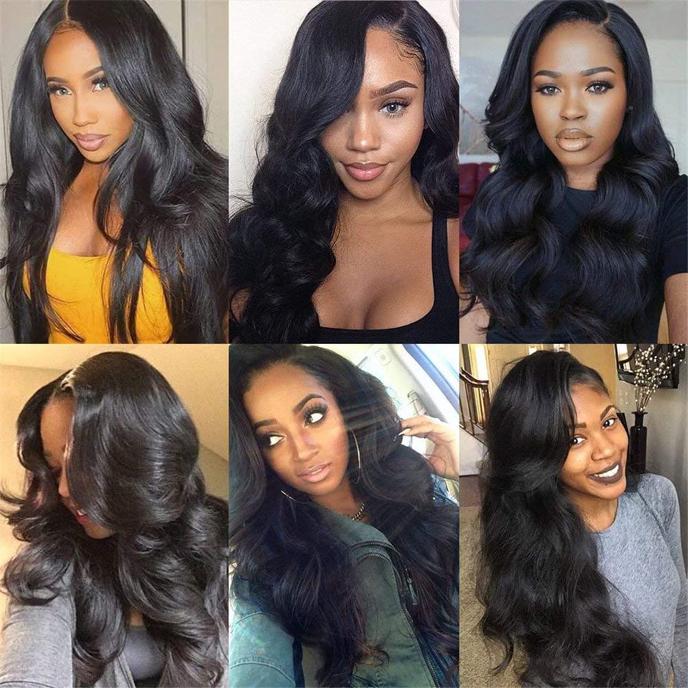 Body Wave Bundles Body Wave Bundles Human Hair Black Human Hair Bundle Natural Black Color 1B Bundle 50g 14 Inch