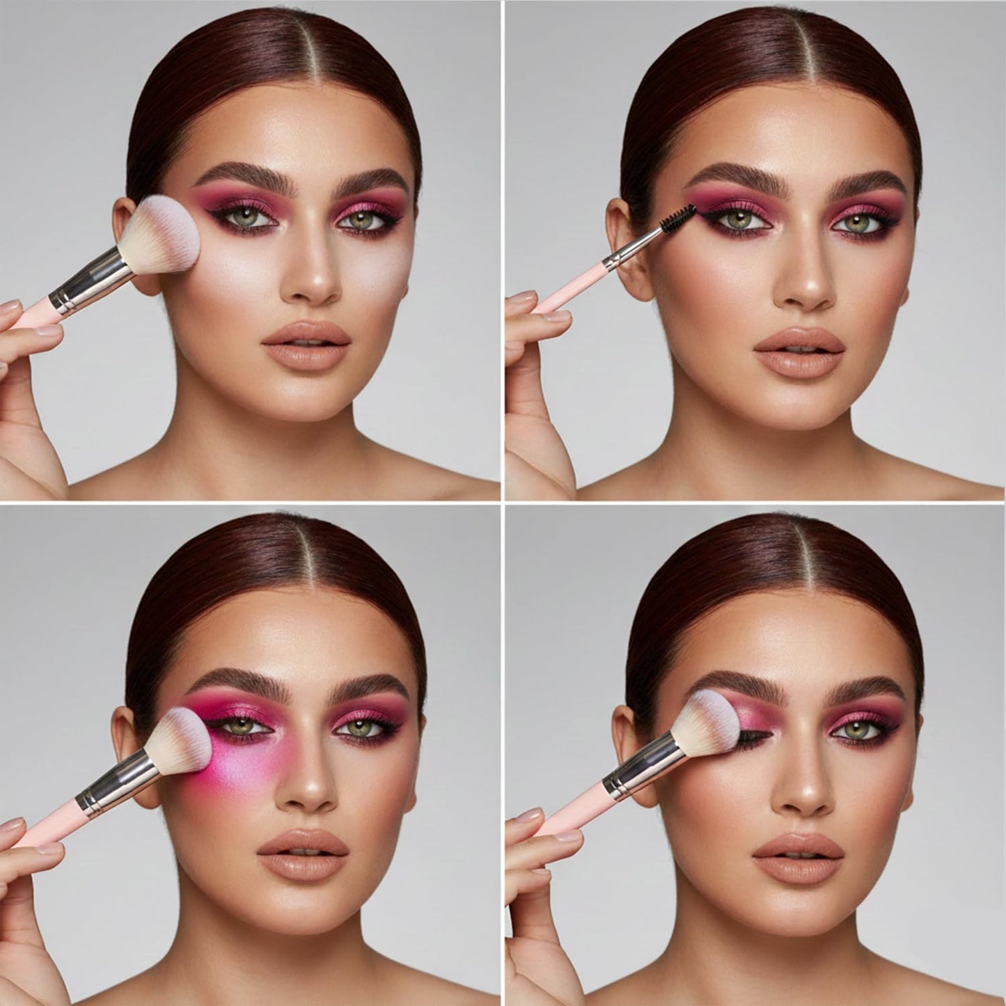 30Pcs Pink Makeup Brushes Set - Professional Makeup Brush Sets & Kits for Full Face - Premium Synthetic Foundation, Powder, Blush & Eyeshadow Brush
