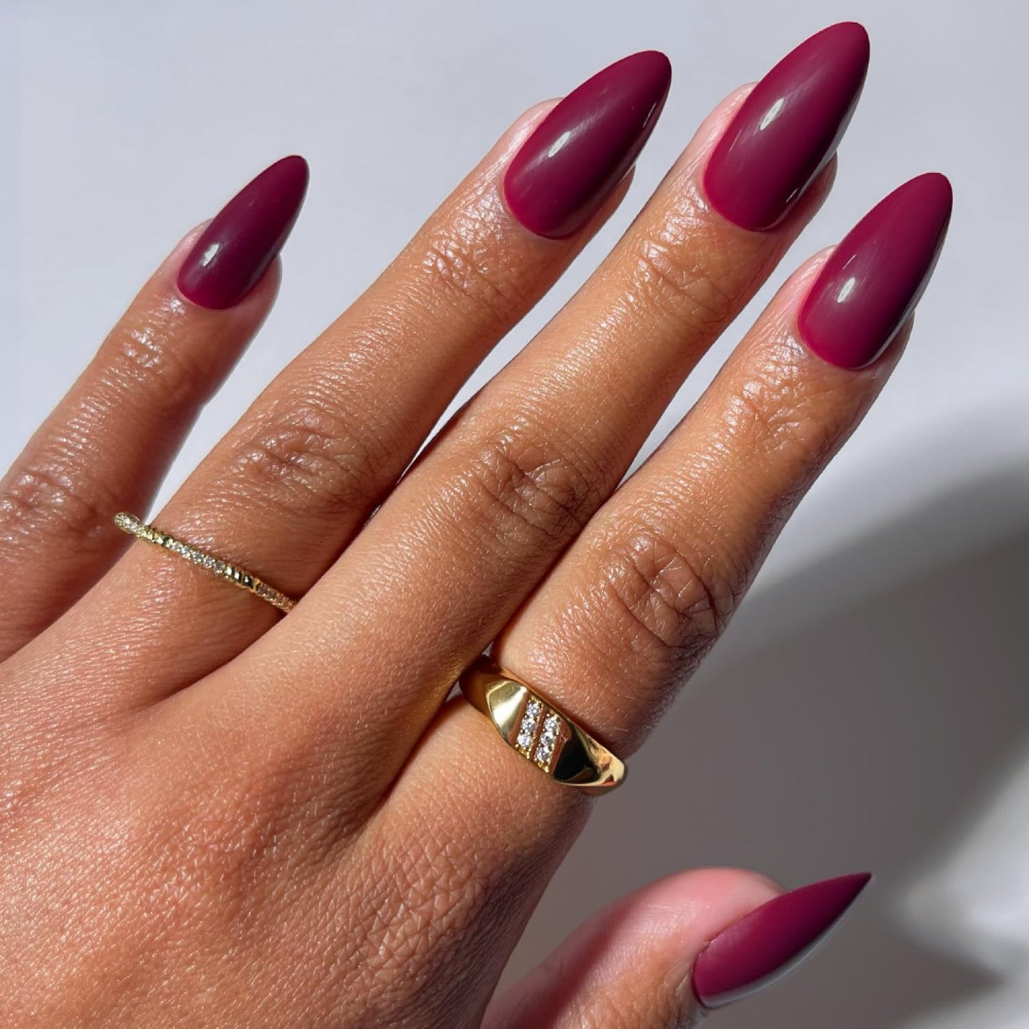 Glamnetic Berry Press On Nails - Medium Almond Fake Nails | 30 Pc Kit