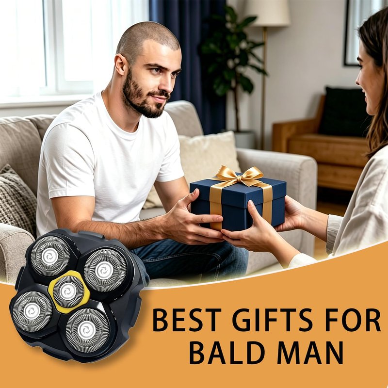 Electric Shaver Replacement Heads Compatible with Mirotouch Titanium Head Shaver, for Bald Men,5D Stainless Steel Blades for Wet Dry Bald Shaving, Waterproof.