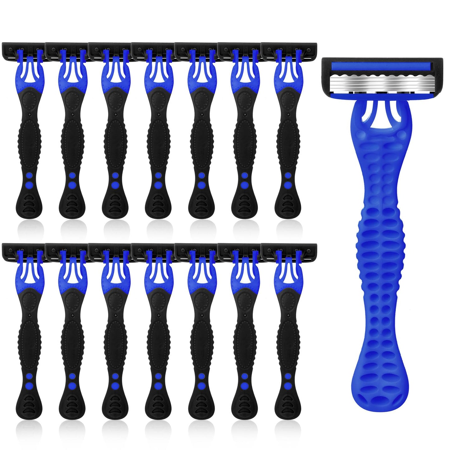 Leriton 15 Pcs Sensitive Men's Disposable Razors Bulk 5-Blade Disposable Head Razor for Sensitive Skin for Hotels, Travel, Business Trips, Gyms, SPA, Donations, Gifts, Etc.