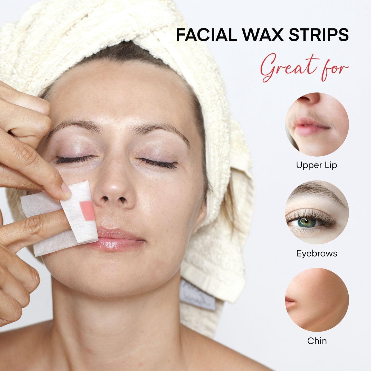 irreshine Facial Wax Strips Hair Removal for Women: Face Upper Lip Eyebrow Chin Waxing Hair Remover Kit - Natural & Vegan Ready to Use At Home & Travel, Sensitive Skin Friendly - 40 Ct with 6 Wipes