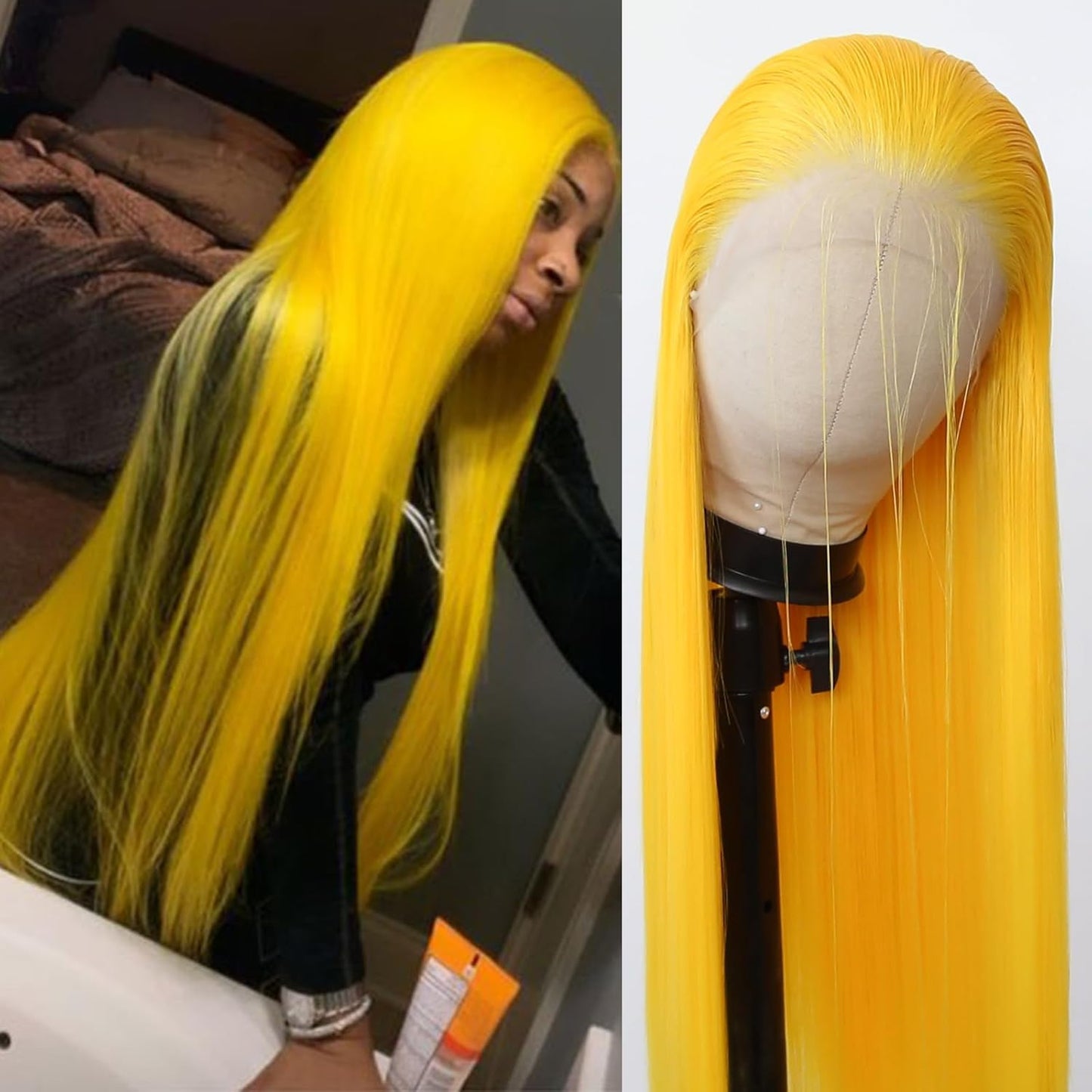 99J Burgundy Lace Front Wig - Long Straight Synthetic Hair, Pre-Plucked Natural Hairline for Black Women | Heat Resistant Fiber, Daily Wear