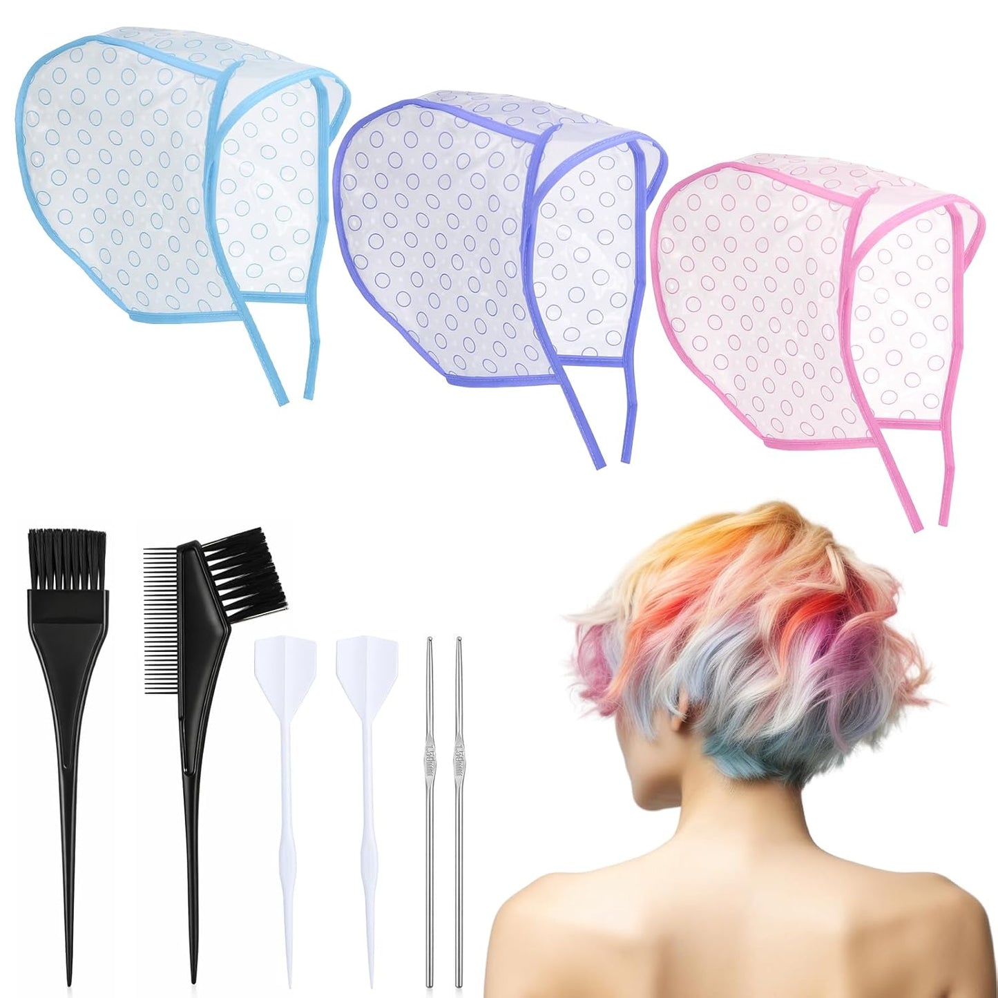 Highlighting Cap - Hair Bleach and Frosting Dye Kit for Salon Quality Hair Coloring | Includes Hook Tools