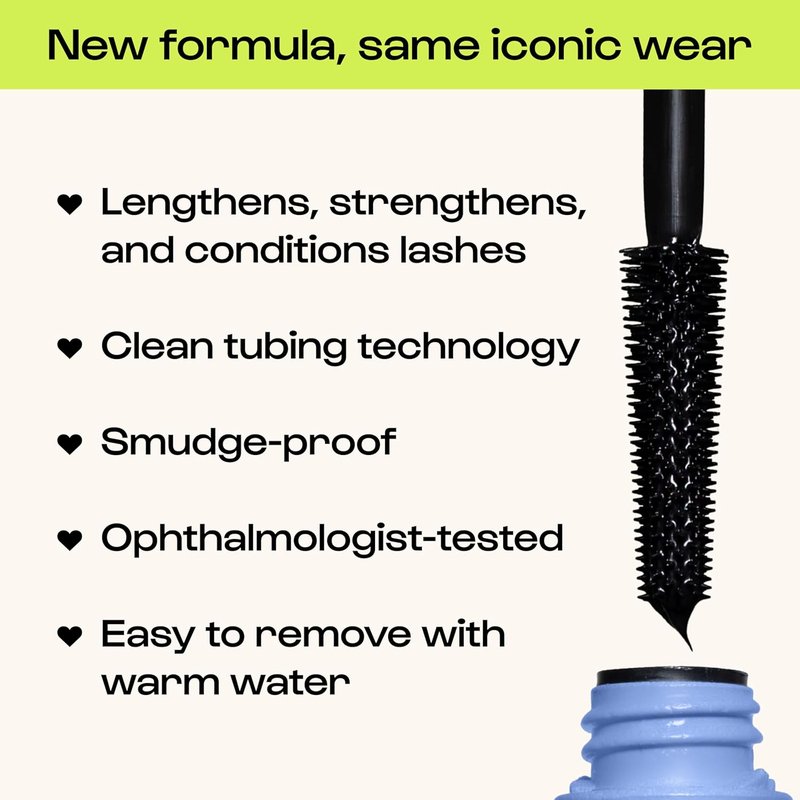 Alleyoop Tubing Mascara - Lengthening Smudge-Proof Formula for Sensitive Eyes | Vegan & Biotin Infused, Mini 4 mL