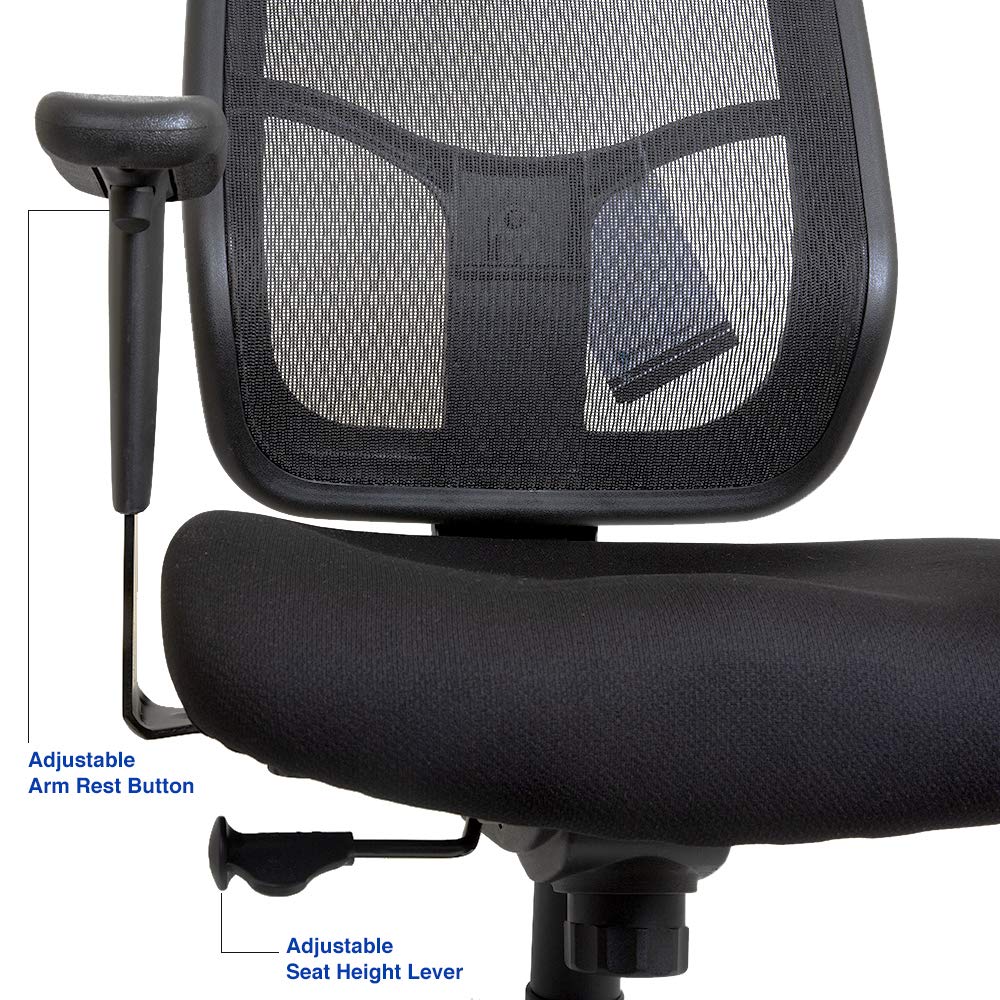 BodyMed Office Chair with Tempur-Pedic Foam – Ergonomic Office Chair – Adjustable Seat Height – Lumbar Support – Plush Memory Foam Office Chair