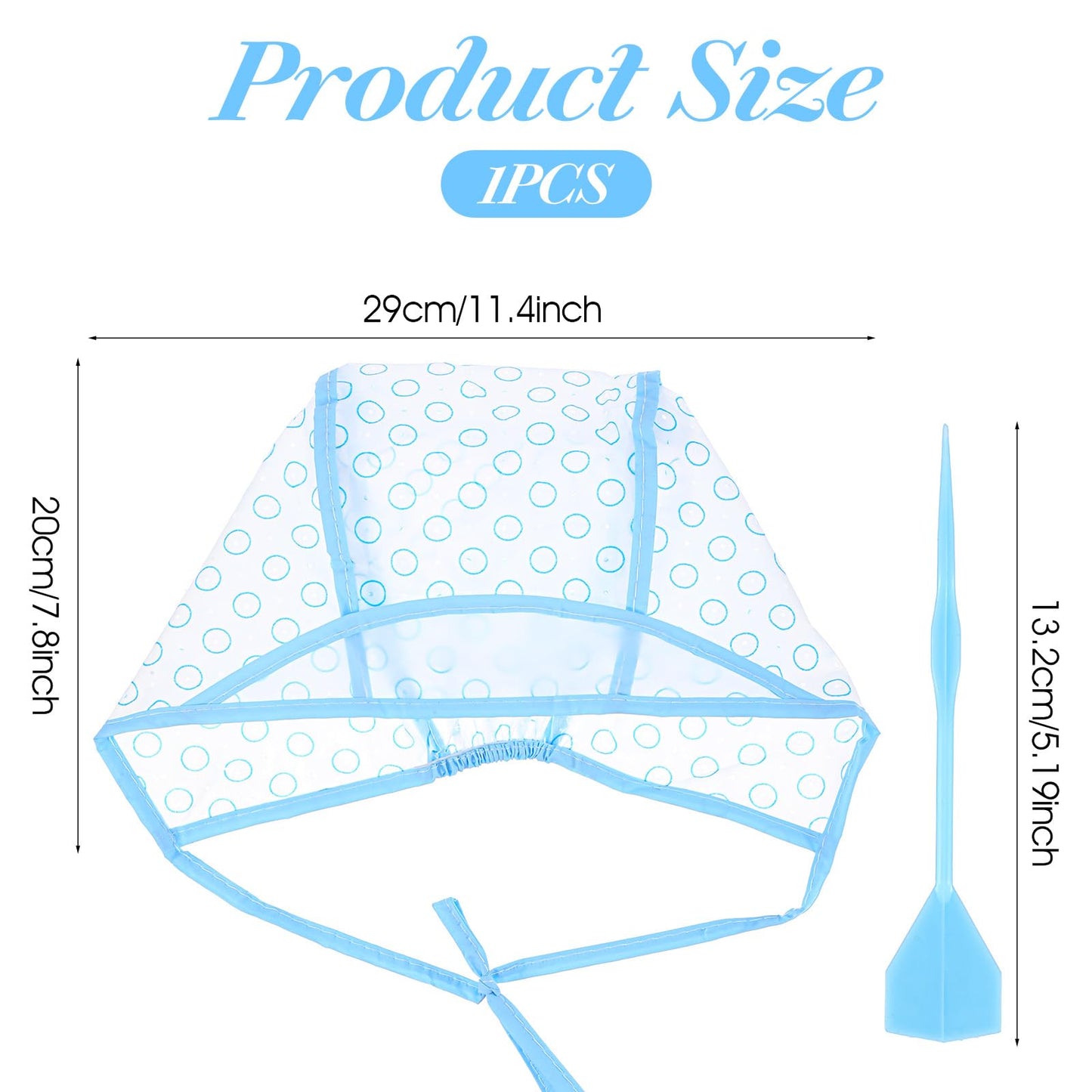Hair Highlight Cap Blue Hair Highlighting Cap Kit Coloring Frosting Dye Kit with Plastic Crochet Hook Highlight Caps for Salon DIY Dyeing Hairdressing
