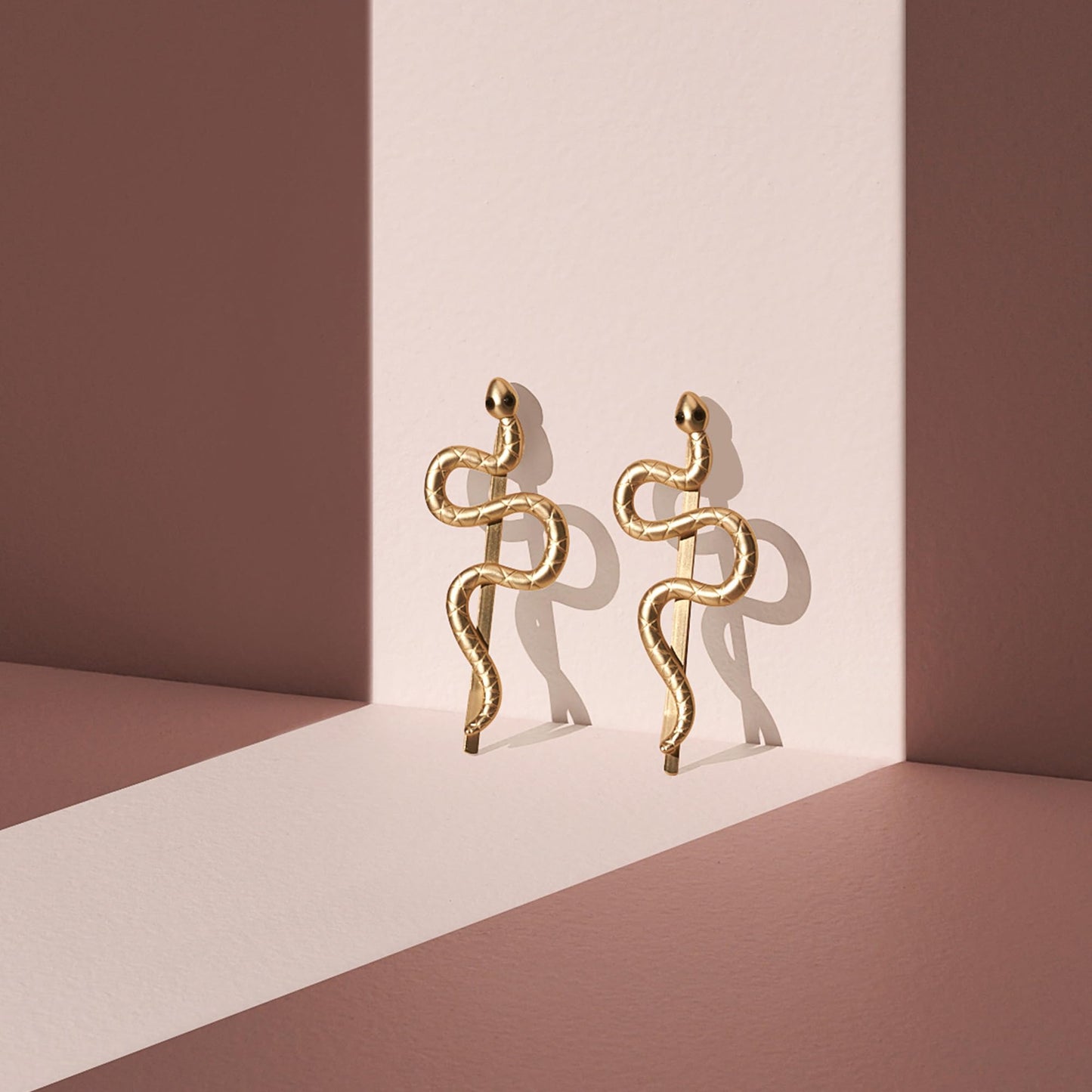 The Hair Edit Temptation Bobby Pins - Decorative Gold Metal Snake-Shaped Hair Clips